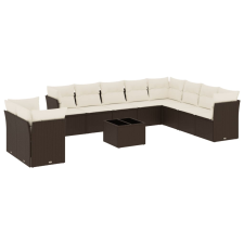vidaXL 11 részes barna polyrattan kerti ülőgarnitúra párnákkal (3217873) kerti bútor