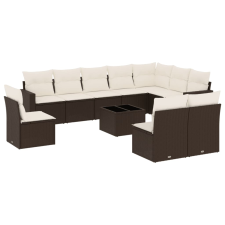 vidaXL 11 részes barna polyrattan kerti ülőgarnitúra párnákkal (3219113) kerti bútor