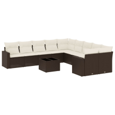 vidaXL 11 részes barna polyrattan kerti ülőgarnitúra párnákkal (3219513) kerti bútor