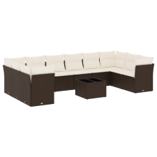 vidaXL 11 részes barna polyrattan kerti ülőgarnitúra párnákkal (3250052) kerti bútor