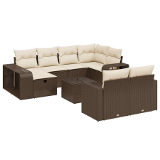 vidaXL 11 részes barna polyrattan kerti ülőgarnitúra párnákkal (3266253) kerti bútor
