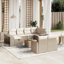 vidaXL 11 részes bézs polyrattan kerti ülőgarnitúra párnákkal kerti bútor