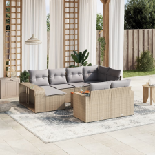 vidaXL 11 részes bézs polyrattan kerti ülőgarnitúra párnákkal kerti bútor