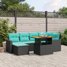 vidaXL 11 részes bézs polyrattan kerti ülőgarnitúra párnákkal kerti bútor