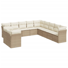 vidaXL 11 részes bézs polyrattan kerti ülőgarnitúra párnákkal (3217878) kerti bútor