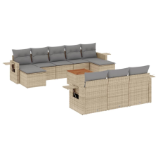 vidaXL 11 részes bézs polyrattan kerti ülőgarnitúra párnákkal (3224785) kerti bútor
