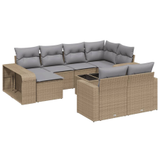 vidaXL 11 részes bézs polyrattan kerti ülőgarnitúra párnákkal (3261299) kerti bútor