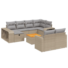 vidaXL 11 részes bézs polyrattan kerti ülőgarnitúra párnákkal (3266259) kerti bútor