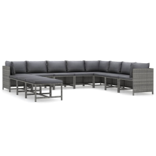 vidaXL 11 részes szürke polyrattan kerti ülőgarnitúra párnákkal kerti bútor