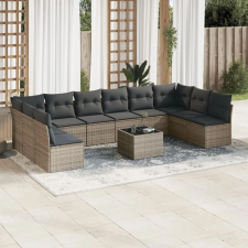vidaXL 11 részes szürke polyrattan kerti ülőgarnitúra párnákkal kerti bútor