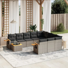 vidaXL 11 részes szürke polyrattan kerti ülőgarnitúra párnákkal kerti bútor