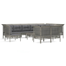 vidaXL 11 részes szürke polyrattan kerti ülőgarnitúra párnákkal (3187583) kerti bútor