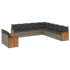 vidaXL 11 részes szürke polyrattan kerti ülőgarnitúra párnákkal (3227810) kerti bútor