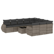 vidaXL 11 részes szürke polyrattan kerti ülőgarnitúra párnákkal (3254237) kerti bútor