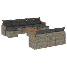 vidaXL 11 részes szürke polyrattan kerti ülőgarnitúra párnákkal (3258826) kerti bútor