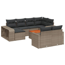 vidaXL 11 részes szürke polyrattan kerti ülőgarnitúra párnákkal (3261310) kerti bútor