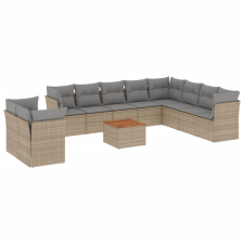 vidaXL 11részes vegyes bézs polyrattan kerti ülőgarnitúra párnákkal (3256052) kerti bútor