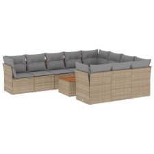 vidaXL 11részes vegyes bézs polyrattan kerti ülőgarnitúra párnákkal (3256171) kerti bútor