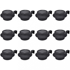 vidaXL 12 darab fekete kültéri napelemes LED kerítéslámpa kültéri világítás