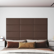 vidaXL 12 db barna műbőr fali panel 60 x 30 cm 2,16 m² tapéta, díszléc és más dekoráció