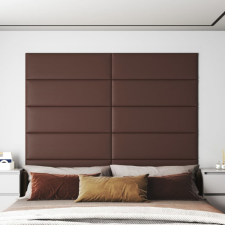 vidaXL 12 db barna műbőr fali panel 90 x 30 cm 3,24 m² tapéta, díszléc és más dekoráció