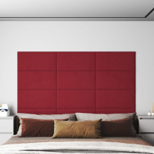 vidaXL 12 db bordó bársony fali panel 60x30 cm 2,16 m² dekorburkolat