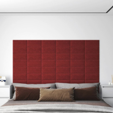 vidaXL 12 db bordó szövet fali panel 30 x 15 cm 0,54 m² dekorburkolat