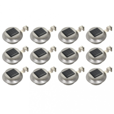 vidaXL 12 db fehér kerek kültéri napelemes LED lámpa 12 cm kültéri világítás