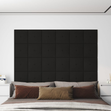 vidaXL 12 db fekete szövet fali panel 30 x 30 cm 1,08 m² dekorburkolat
