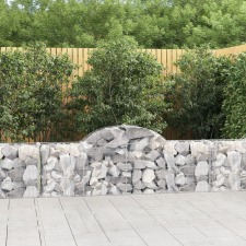 vidaXL 12 db íves horganyzott vas gabion kosár 200x30x60/80 cm kerti tárolás