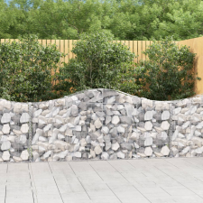 vidaXL 12 db íves horganyzott vas gabion kosár 200x30x80/100 cm kerti dekoráció