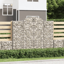 vidaXL 12 db íves horganyzott vas gabion kosár 200x50x160/180 cm bútor