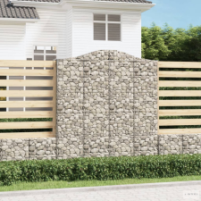 vidaXL 12 db íves horganyzott vas gabion kosár 200x50x220/240 cm kerti tárolás