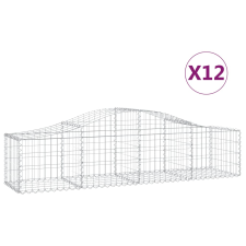 vidaXL 12 db íves horganyzott vas gabion kosár 200x50x40/60 cm (3145587) kerti tárolás