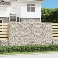 vidaXL 12 db íves horganyzott vas gabion kosár 300x50x180/200 cm bútor