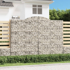 vidaXL 12 db íves horganyzott vas gabion kosár 300x50x220/240 cm kerti tárolás