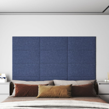 vidaXL 12 db kék szövet fali panel 60x30 cm 2,16 m² tapéta, díszléc és más dekoráció