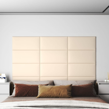 vidaXL 12 db krémfehér bársony fali panel 60x30 cm 2,16 m² dekorburkolat
