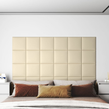 vidaXL 12 db krémfehér műbőr fali panel 30 x 30 cm 1,08 m² tapéta, díszléc és más dekoráció
