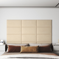 vidaXL 12 db krémfehér szövet fali panel 60x30 cm 2,16 m² dekorburkolat