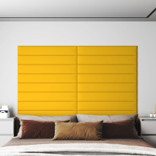 vidaXL 12 db sárga bársony fali panel 90x15 cm 1,62 m² dekorburkolat