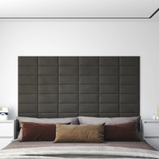 vidaXL 12 db sötétszürke bársony fali panel 30 x 15 cm 0,54 m² tapéta, díszléc és más dekoráció