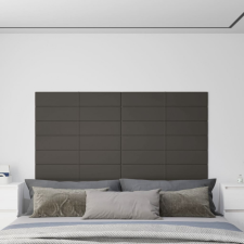 vidaXL 12 db sötétszürke bársony fali panel 90x15 cm 1,62 m² tapéta, díszléc és más dekoráció