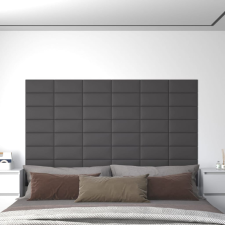 vidaXL 12 db szürke műbőr fali panel 30 x 15 cm 0,54 m² dekorburkolat