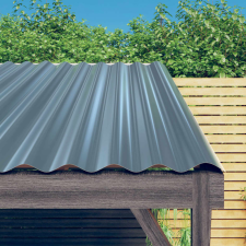 vidaXL 12 db szürke porszórt acél tetőpanel 100 x 36 cm építőanyag