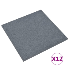 vidaXL 12 db szürke ütéscsillapító gumilap 50 x 50 x 3 cm (3096596) járólap