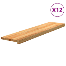 vidaXL 12 db tömör tölgyfa világosbarna lépcsőfokok 110x25x2 cm lakástextília