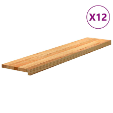 vidaXL 12 db tömör tölgyfa világosbarna lépcsőfokok 120x30x2 cm lakástextília