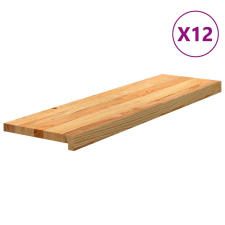 vidaXL 12 db tömör tölgyfa világosbarna lépcsőfokok 90x25x2 cm építőanyag