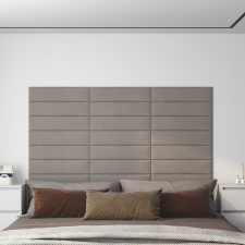 vidaXL 12 db világosszürke bársony fali panel 60x15 cm 1,08 m² dekorburkolat